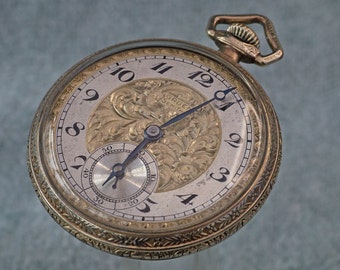 Gruen Semi Thin Art Deco Era Historic 17 jewel Gilded Pocket Watch