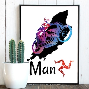 Isola di Man Moto SVG, Manx TT Racing, Moto in formato SVG, Biker Island SVG, Decalcomanie, Sublimazione PNG / Download digitale / Arte stampabile