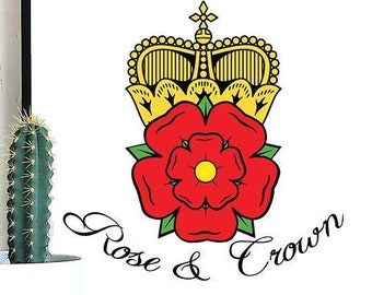Rose and crown svg, Lancashire Rose, Svg Cuts - Cut Files - Decals JPG Sublimation PNG | Digital Download | Printable Art | Digital Art
