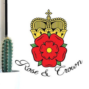 Rose and crown svg, Lancashire Rose, Svg Cuts Cut Files Decals JPG Sublimation PNG Digital Download Printable Art Digital Art image 1