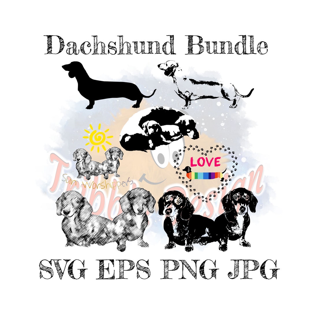 Dachshund Bundle SVG, Dachshunds Svg, Cut Files, Vinyl, Decal, Clipart