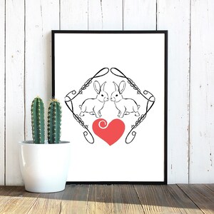 Love Rabbits, Rabbit SVG, Rabbit Decal, Cut Files, Vinyl Instant Download, Sublimation PNG | Digital Download | Printable Art | Digital Art