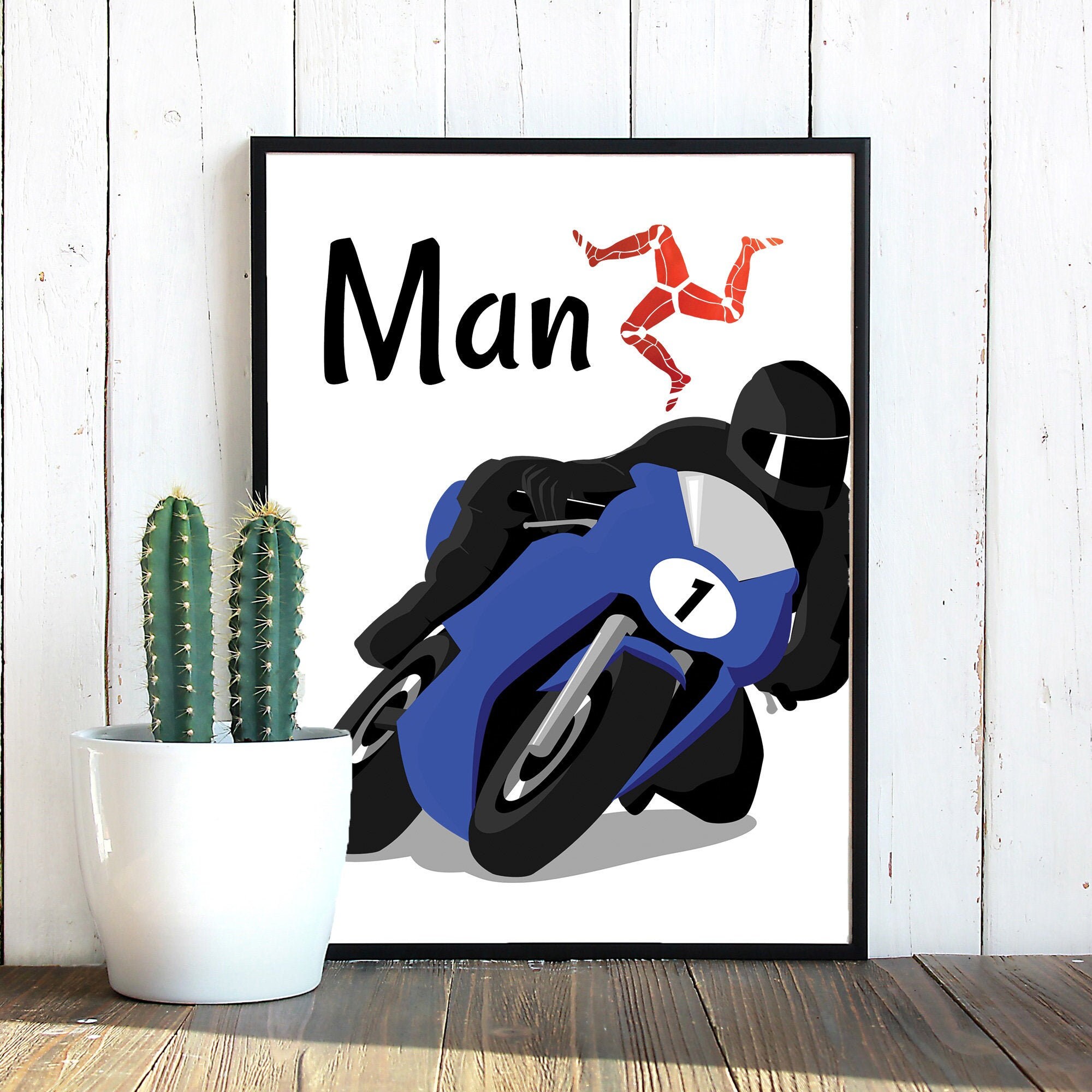 Isle of Man Manx Racing Biker SVG, Motorbike, Racing Bike, Motorcycle SVG, Decals, Sublimation PNG | Digital Download | Printable Art