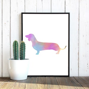 Watercolor Dachshund Silhouette, dachshund svg, wiener dog, SVG files, Sublimation PNG | Digital Download | Printable Art | Digital Art