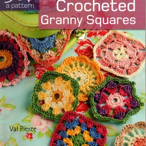 Crochet Granny Squares paperback book -Afghans,pillows, fingerless gloves