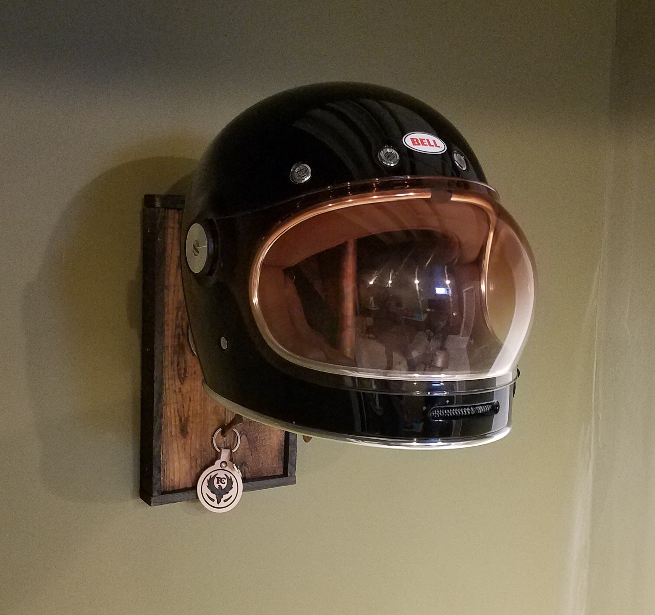 Vintage Style Motorcycle Helmet holder single with key hook | Etsy
