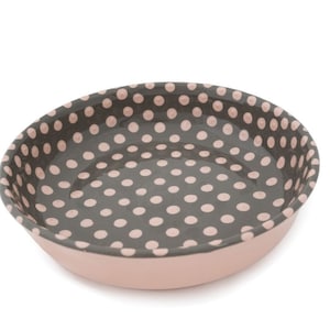 Small Tray, Ceramic Tray, Handmade Tray, Pottery Tray, Pink and Gray Decor, Large Dots,Holding Jewelry, Serving Snacks