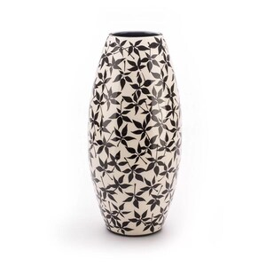 Hand Thrown Vase, Black and White Vase, Tall Flower Vase, Rustic Vase, Handmade Primitive Fall Decor, New Homeowner Gift
