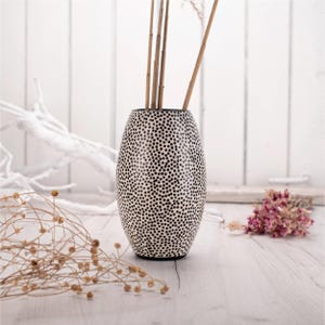 White and Black Polka Dots Vase - Etsy