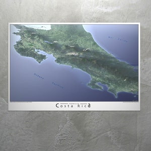 Costa Rica Map Poster Print