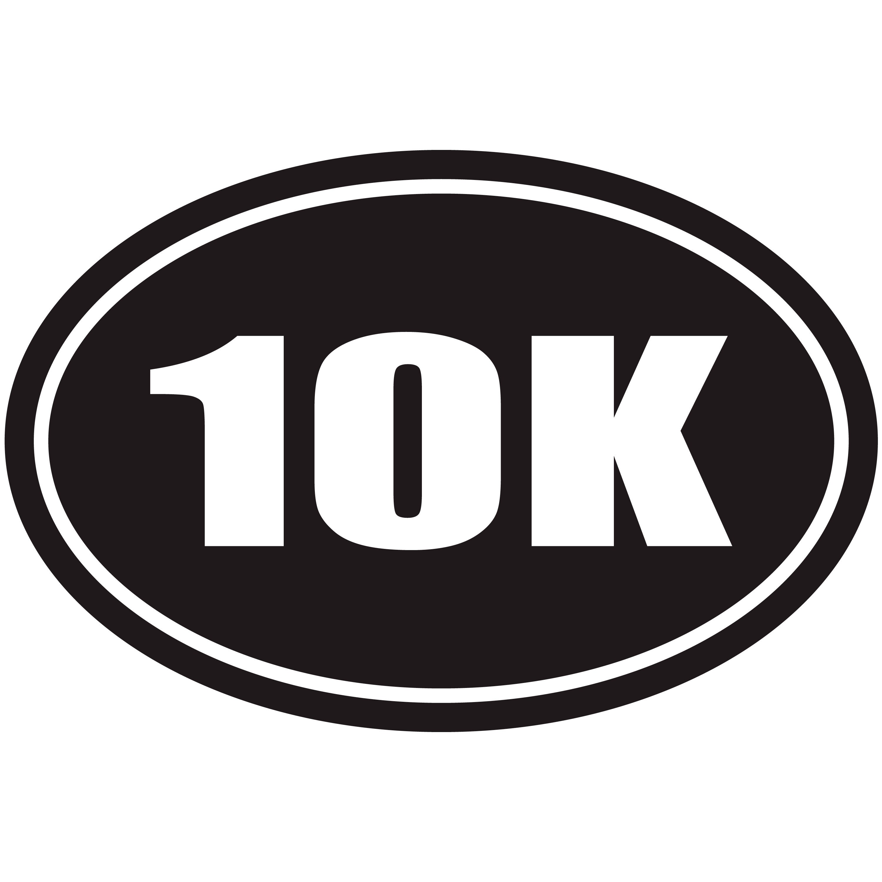 10k 6.2 Miles Marathon Euro Oval Running Vinyl Decal Car Window Sticker ...