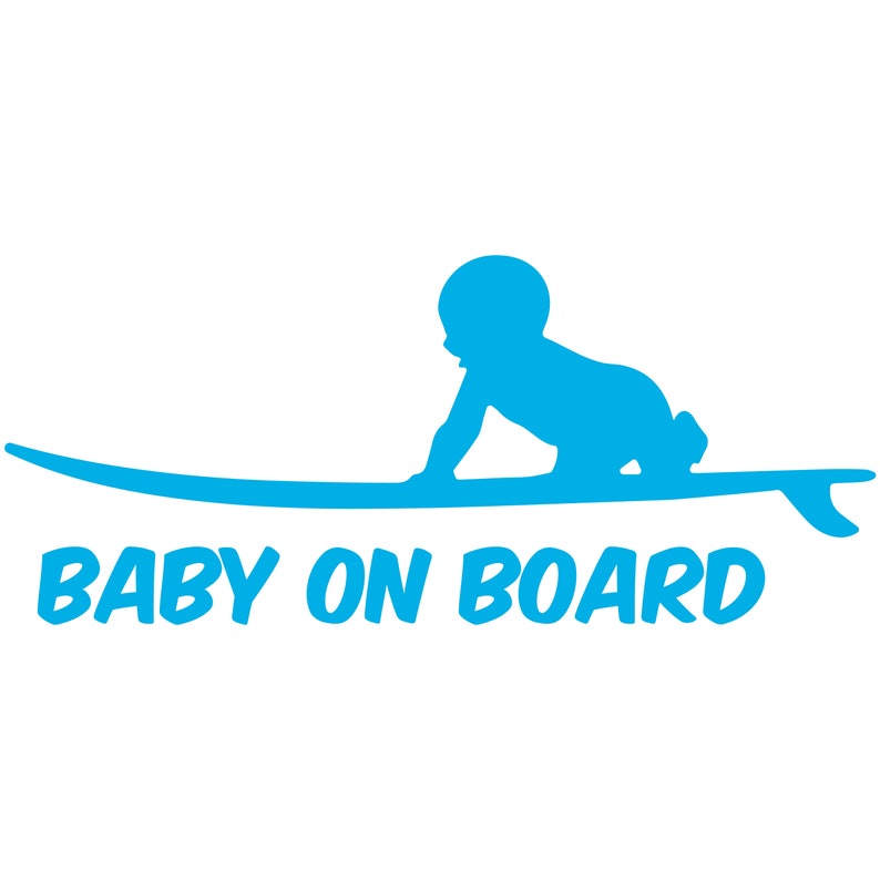 Baby on Surf Board Vinyl Decal Car Window Bumper Sticker Etsy
