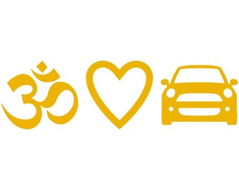 Yoga Om Love Mini Cooper Vinyl Decal Car Window Bumper Sticker