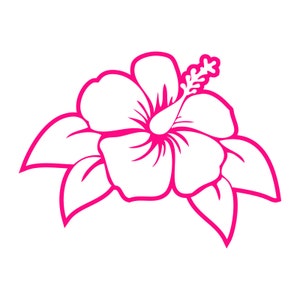 Hibiscus Flower Outlined Vinyl Decal Car Window Bumper Sticker Hawaii ...