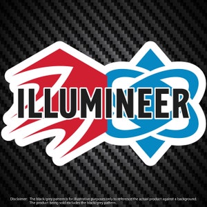 Op de afbeelding: Een rood en blauw logo met het woord "ILLUMINEER" in zwarte tekst.