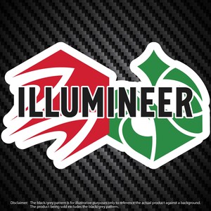 Op de afbeelding: Een rood en groen logo met het woord "ILLUMINEER" in zwarte tekst.
