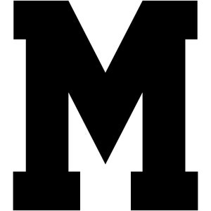 Varsity Letter M Calcomanía Pegatina Vinilo Ventana Laptop College Athletic Team Sports