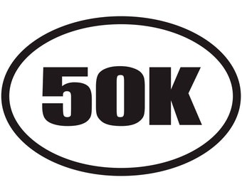 50K Ultramarathon Marathon Euro Oval Running Vinyl Decal Car Window Sticker V#2 Select Color/Size