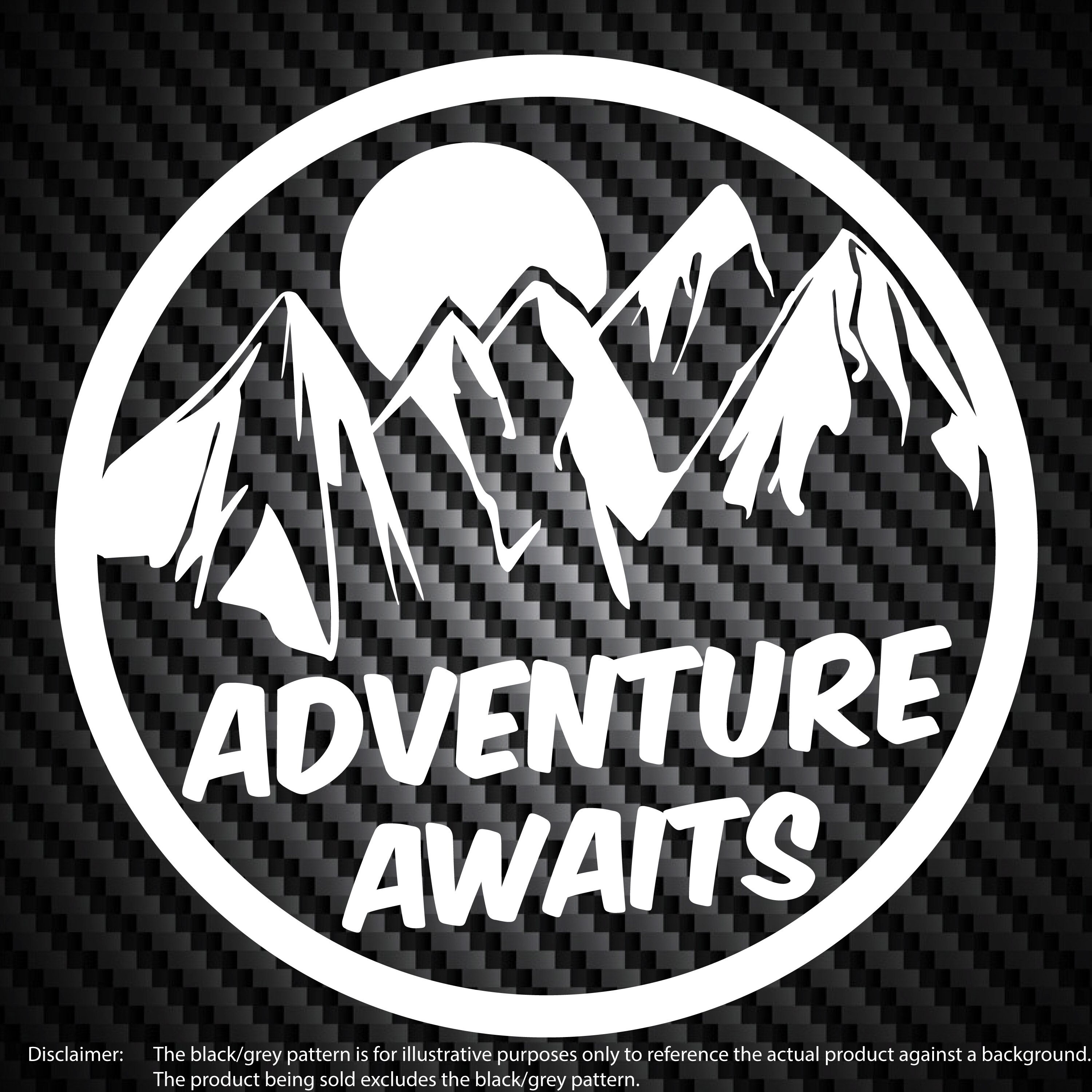 Adventure Awaits Circle Logo Vinyl Decal Car Window Bumper Sticker ...