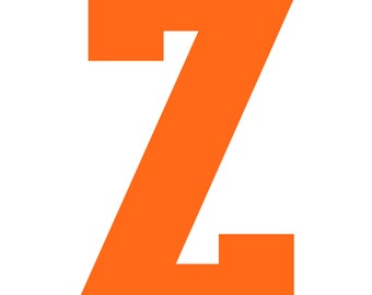Letter Z Varsity Vinyl Decal - 5 Inches Tall, White, For Cars, Windows, Boats, Outdoor Use
