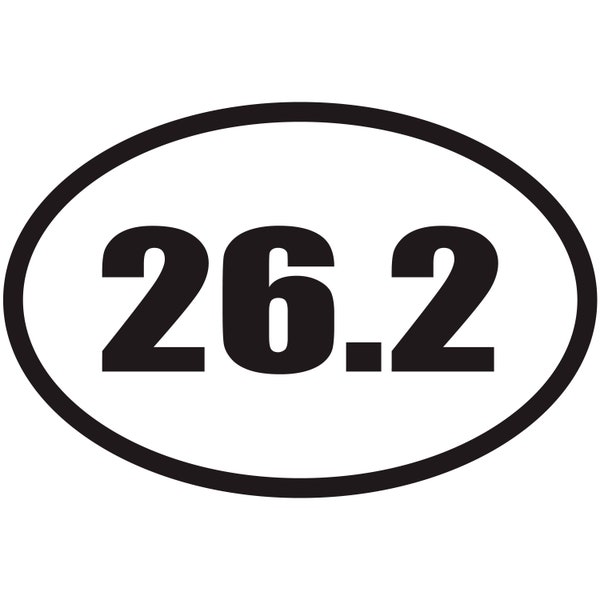 26.2 Miles Full Marathon Euro Oval Running Vinyl Decal Car Window Sticker V#2 Select Color/Size