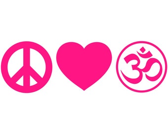 Peace Love Om Vinyl Decal Car Window Bumper Sticker Peace Meditate