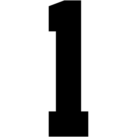 Varsity Number 1 Decal Sticker Vinyl Window Laptop College | Etsy