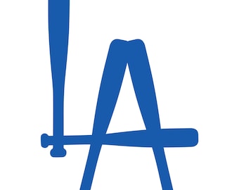 Baseball Bat LA Logo Sticker Calcomanía Car Truck Window Laptop Die Cut Vinyl Select Color/Size
