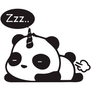 Pandacorn Sleep Pedo Vinilo Calcomanía de la ventana del coche Pegatina Divertido Lindo Pandas