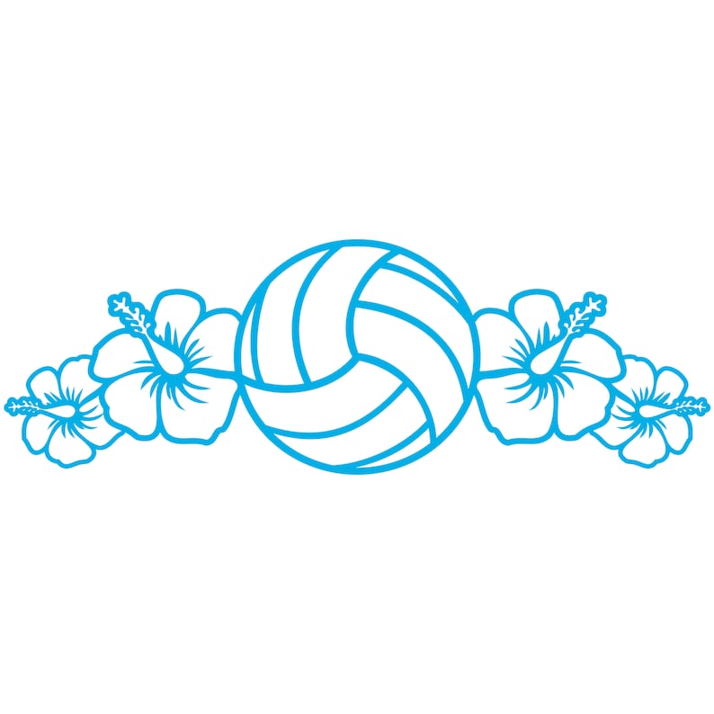 Volleyball Hibiscus Flower Vinyl Decal Car Window Bumper Etsy
