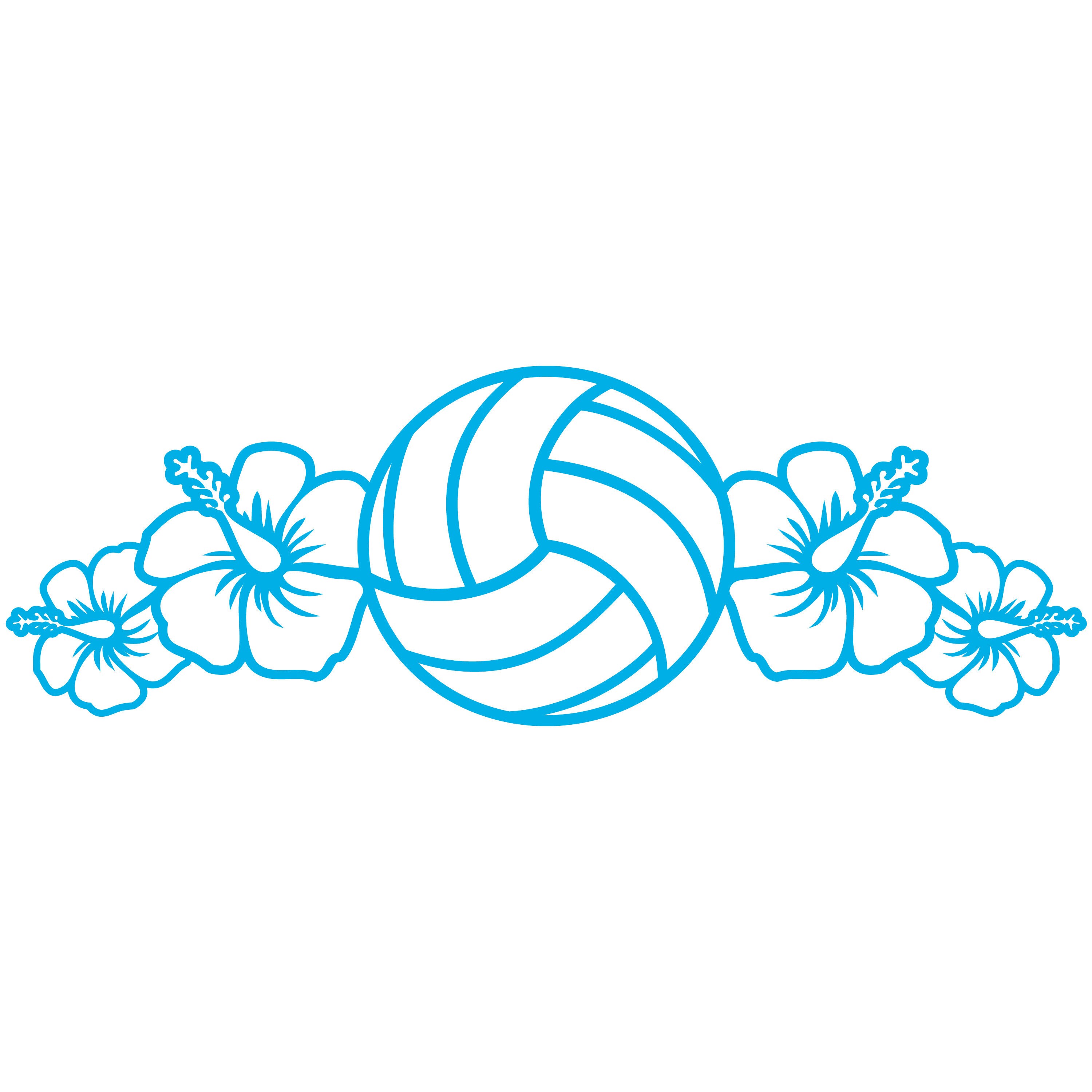 Volleyball Hibiscus Flower Vinyl Decal Car Window Bumper Etsy