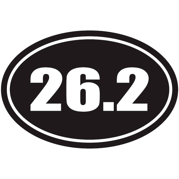 26.2 Miles Full Marathon Euro Oval Running Vinyl Decal Car Window Sticker V#1 Select Color/Size