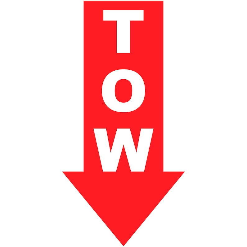 Tow Hook Arrow Down Vinyl Decal Car Window Bumper Sticker Euro Etsy