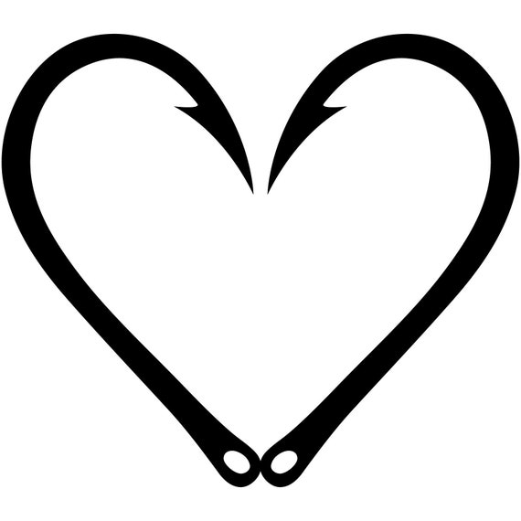 Heart Shaped Barbed Fishing Fish Hooks Vinyl Decal Car Window Bumper Sticker Select Color/size - Etsy UK Heart Shaped Barbed Fishing Fish Hooks Vinyl Decal Car Window Bumper Sticker Select Color/size - Etsy UK