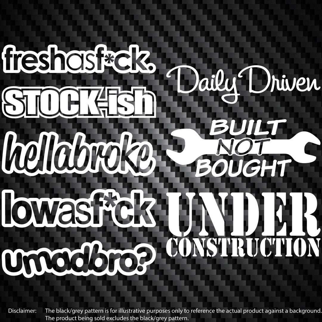 Oracal OMW2FYB Illest Lowered JDM Hellaflush Stancenation Decal Sticker – 8" Matte White Vinyl, Made In USA