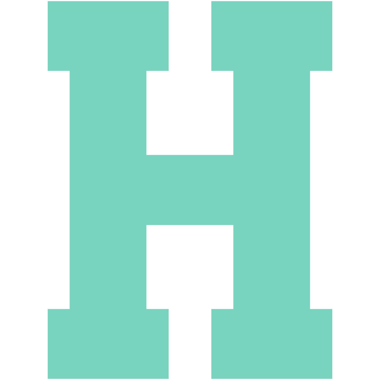 Varsity Letter H Decal Sticker Vinyl Window Laptop College Athletic ...