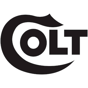 May include: Black and white logo of the word "COLT" with a stylised curved "C" that forms a circle.