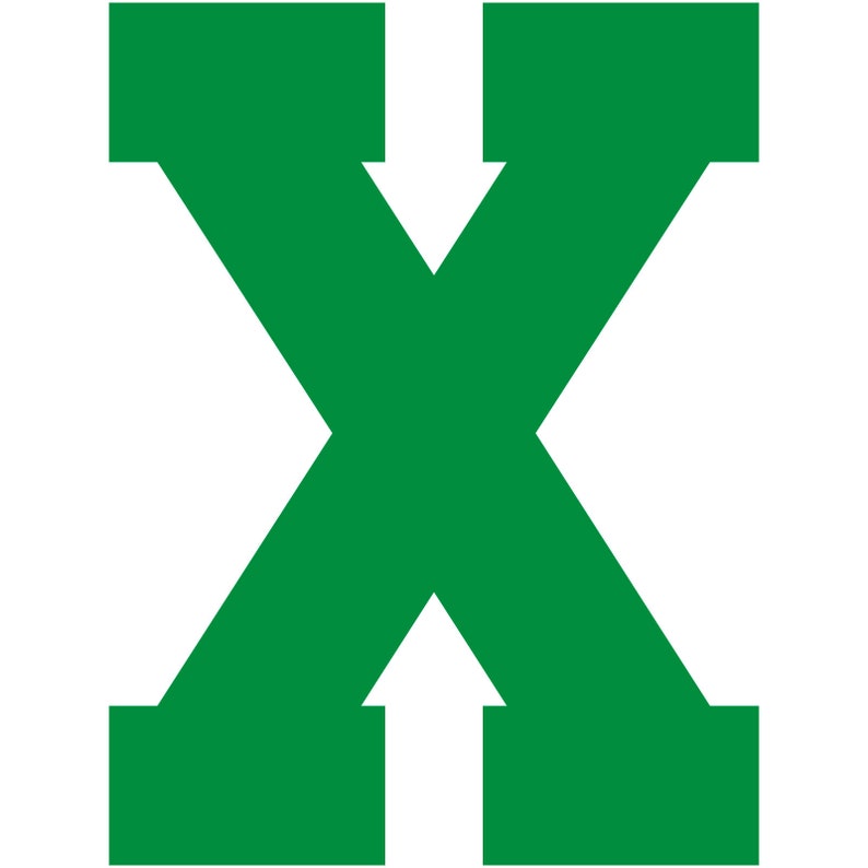 Varsity Letter X Decal Sticker Vinyl Window Laptop College Athletic ...