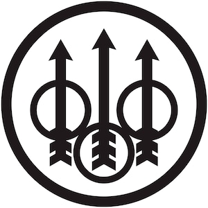 Beretta Cirkel Logo Vinyl Decal Auto Raam Bumper Sticker Gun Case Pistol Shotgun Rifle Select Kleur / Grootte