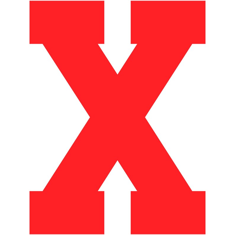 X Sticker Printable Varsity Letter X Decal Sticker Vinyl Window Laptop College Athletic ...