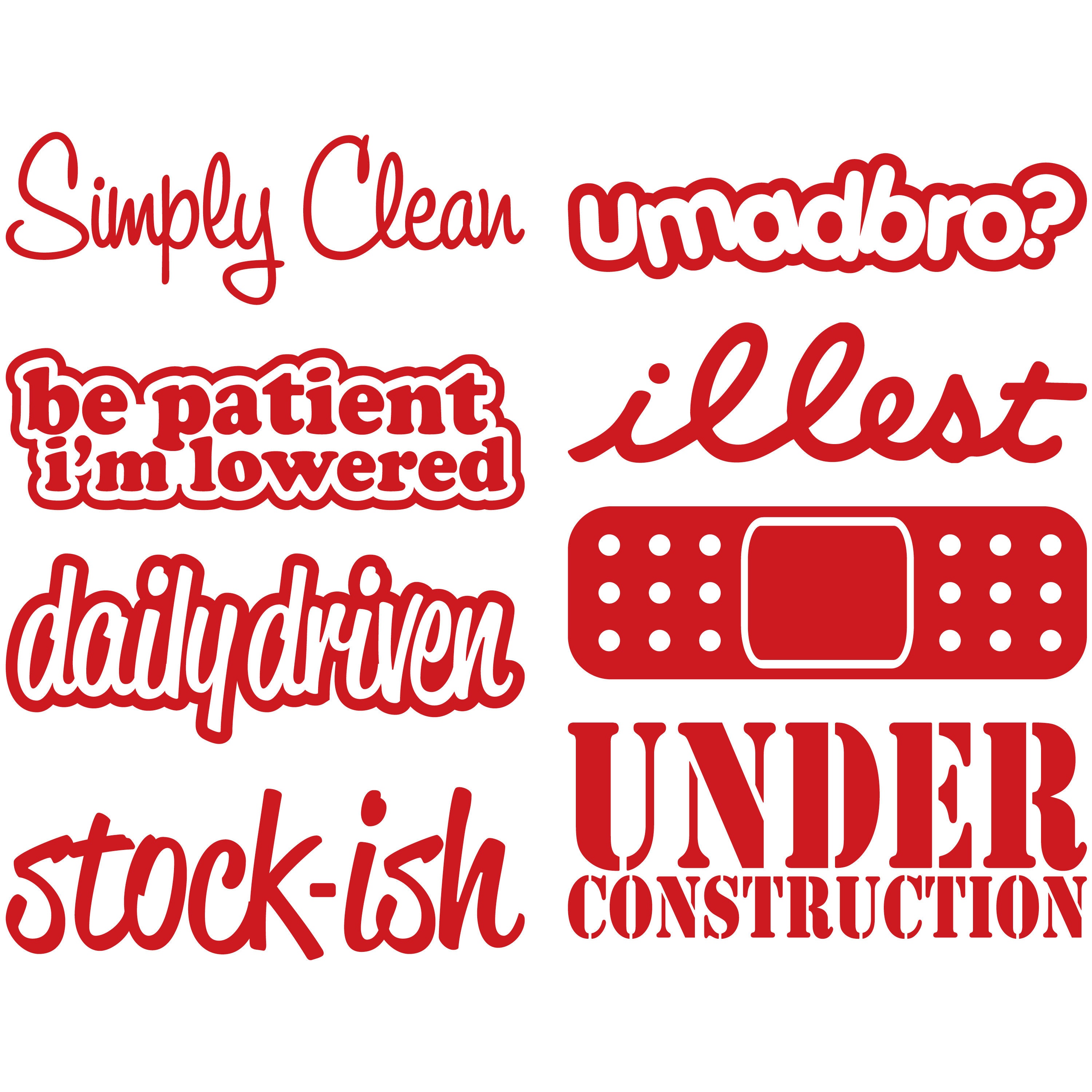 JDM Vinyl Decals Stickers 8 Pack Illest Fatlace Fresh Hella Flush ...