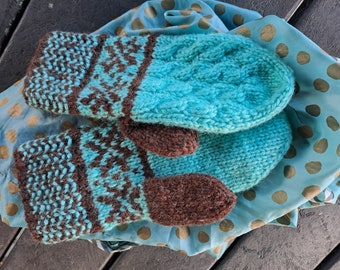 Selma Mittens - Norwegian Wool - Hand made in Iceland