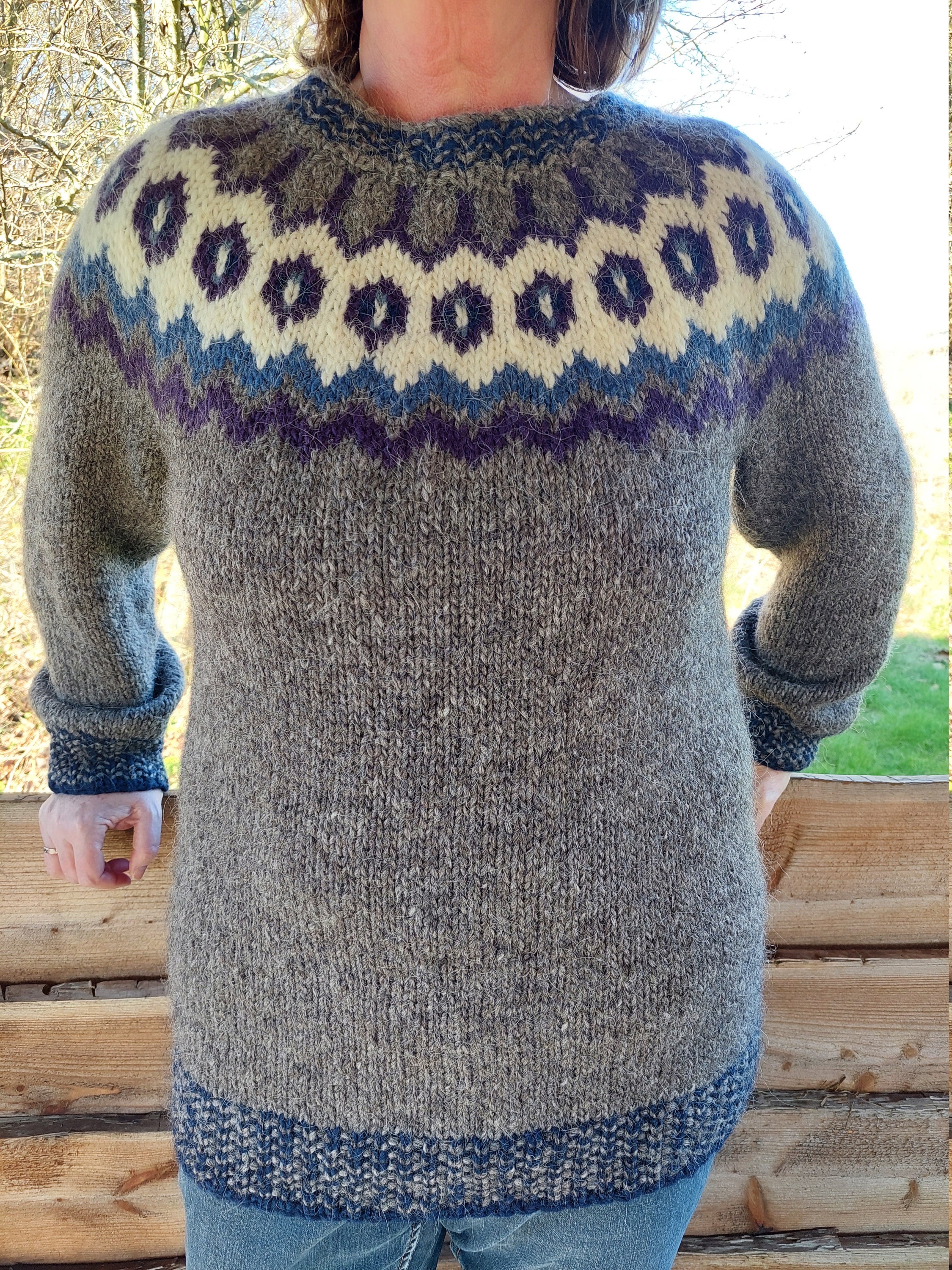 Grábrók Icelandic Wool Sweater Unique Design Hand Made in - Etsy