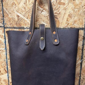 Borsa tote in pelle di bisonte / Borsa tote in pelle rustica fatta a mano vintage / Custodia in pelle naturale