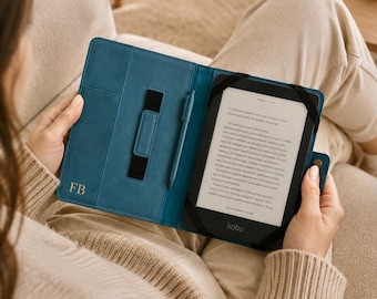 100% Genuine leather Kobo Libra case, Leather Kobo Clara sleeve, Leather Kobo Elipsa case, Leather Kobo cover, Personalized Kobo Libra cover
