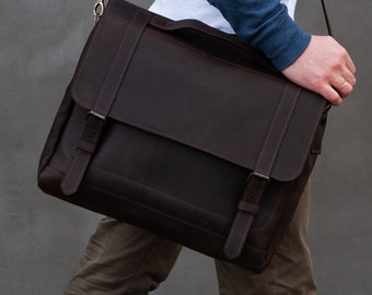 Borsa a tracolla in pelle da uomo, valigetta in pelle fatta a mano, borsa per laptop in pelle da uomo, borsa a tracolla personalizzata, cartella in pelle da uomo