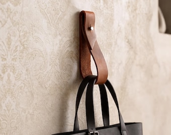 100% Genuine leather wall strap, Leather wall hook strap, Leather wall hanging strap, Leather wall holder, Leather curtain rod holder