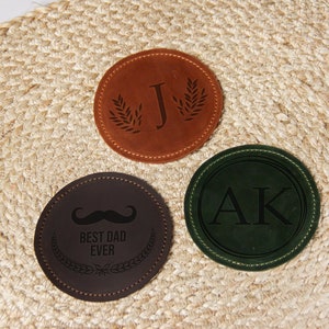 Drink coaster sets,Leather circle coaster,Leather coaster set,Leather coasters personalised,Monogrammed coasters,Customized coasters