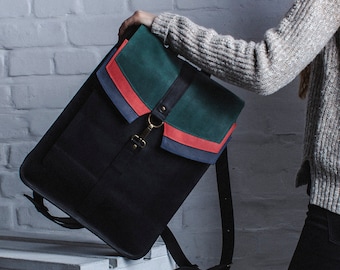 Womens leather backpack for laptop, Work backpack for women, City backpack, Minimalist leather backpack, Leather rucksack, College backpack