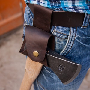 Passante per cintura in pelle, fondina per ascia in pelle, guaina per ascia in pelle, supporto per ascia, supporto per cintura per ascia, supporto per ascia Bushcraft, fondina per cintura per ascia